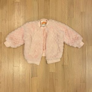 C&C California Pink Faux Fur Jacket in 2T